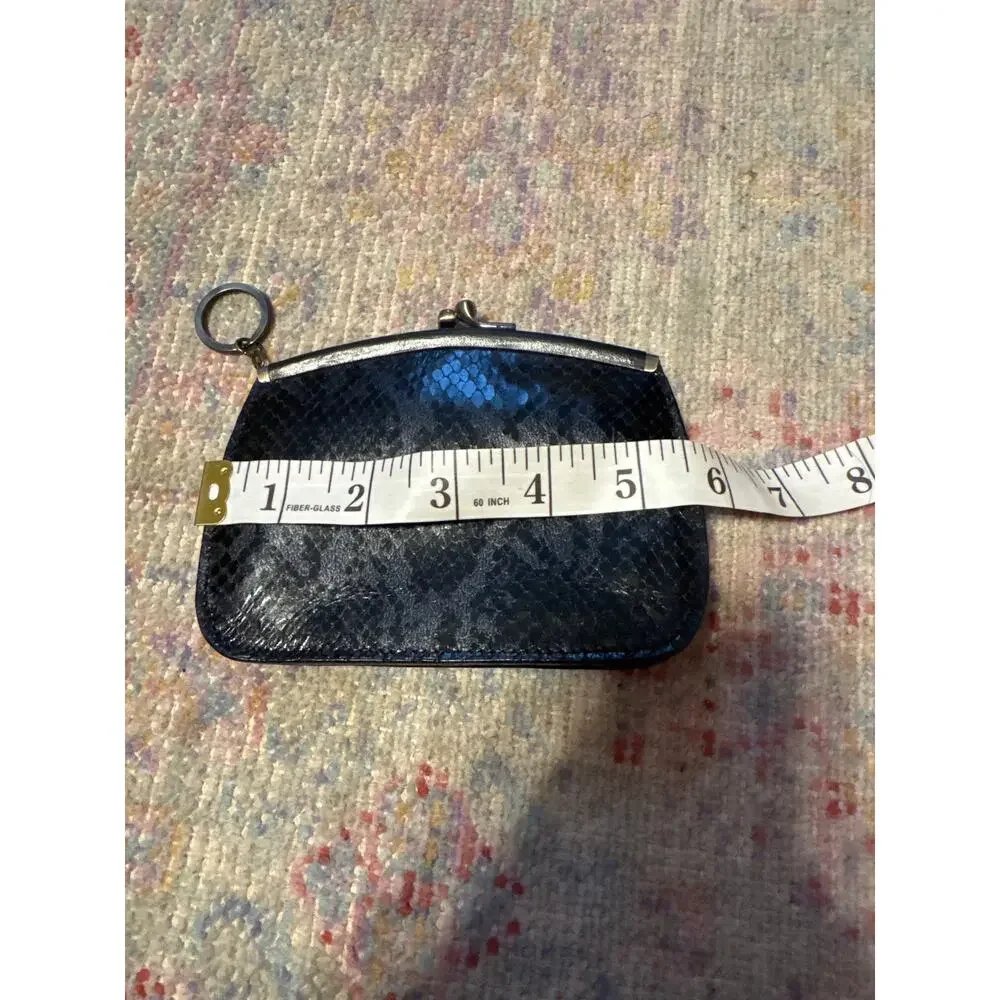 Fossil‎ Vintage Snakeskin Leather Kiss Lock Coin Purse Black